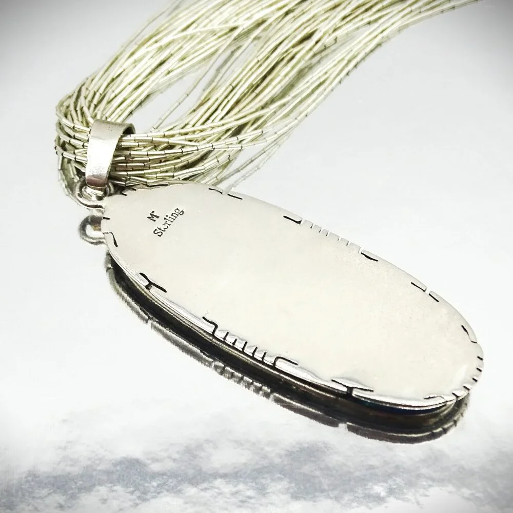 Multicolor Inlay Oval Pendant Necklace - Women Jewelry